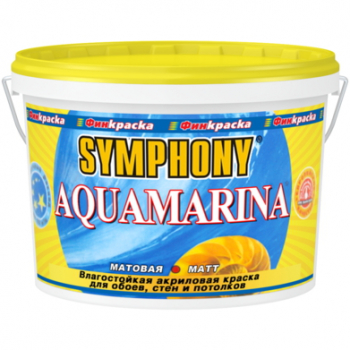 Финкраска Симфония Aquamarina влагостойкая акриловая краска для стен и потолков базис AP 2.7л